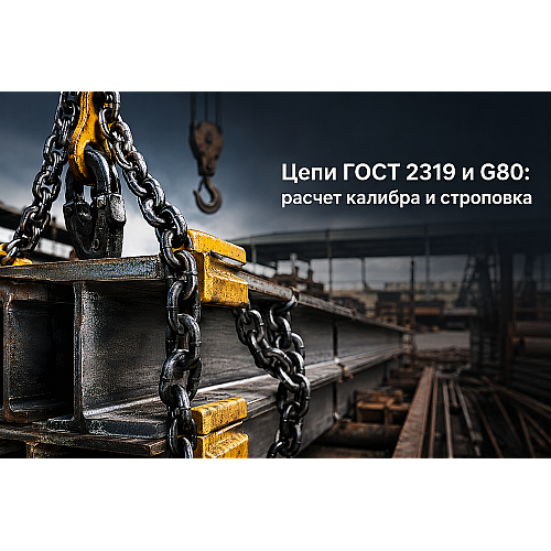 Цепи круглозвенные грузовые ГОСТ 2319 и G80: подбор калибра, запас прочности и правила строповки металлопроката