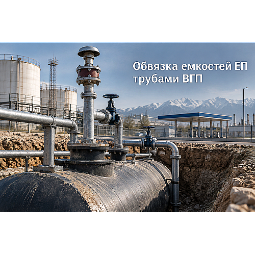 Обвязка подземных дренажных емкостей (ЕП и ЕПП) стальными трубами ВГП: расчет дыхательных линий Ду 50, огнепреградителей и гидросмыва в Казахстане