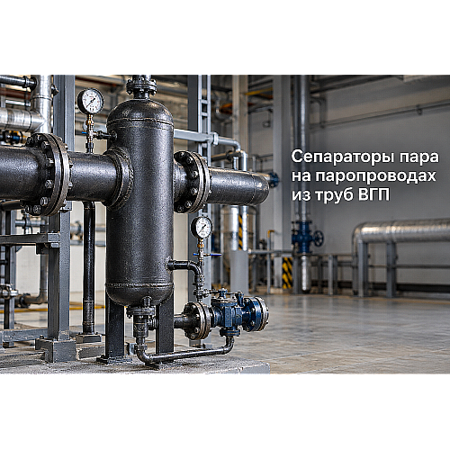 Сепараторы пара на паропроводах из стальных труб ВГП: расчет диаметров, узлы осушения и защита от гидроударов в Алматы