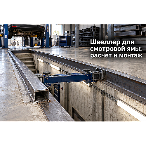 Швеллер для смотровой ямы в гараже и СТО: расчет обрамления, направляющие под траверсу и монтаж
